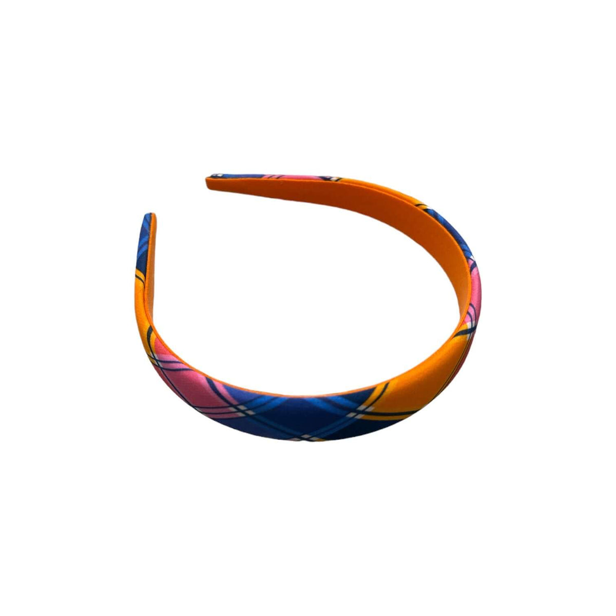 Cerchietto Medio Piatto multicolore in seta e poliestere, design elegante e versatile per ogni outfit.