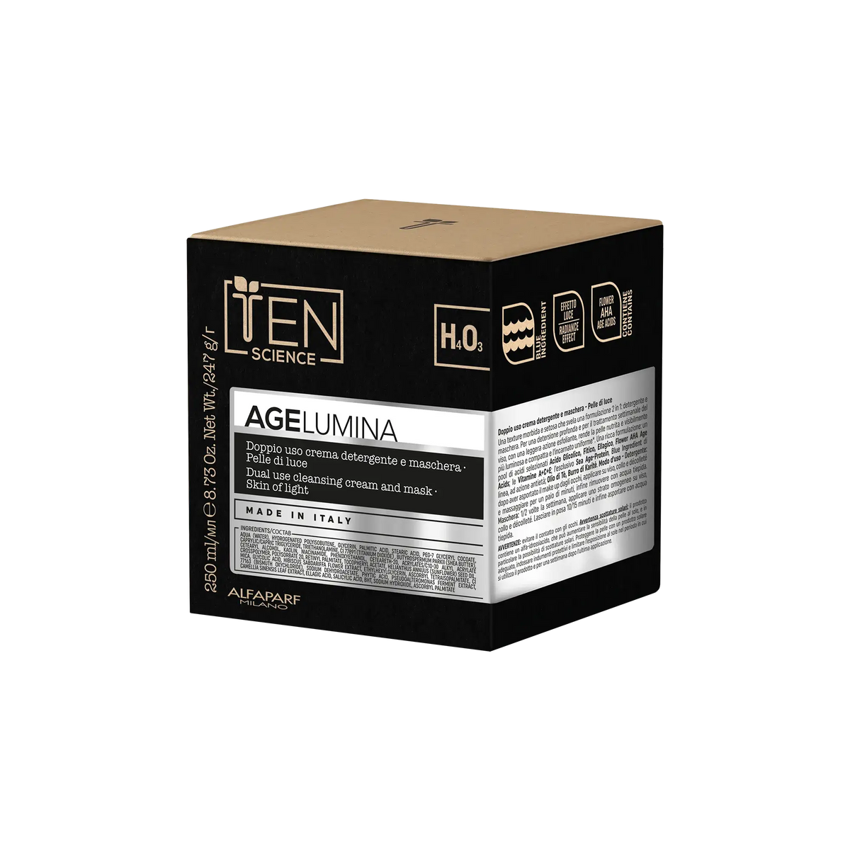 Doppio Uso Crema Detergente e Maschera Pelle di Luce in confezione elegante, ideale per detersione profonda e nutrimento quotidiano.