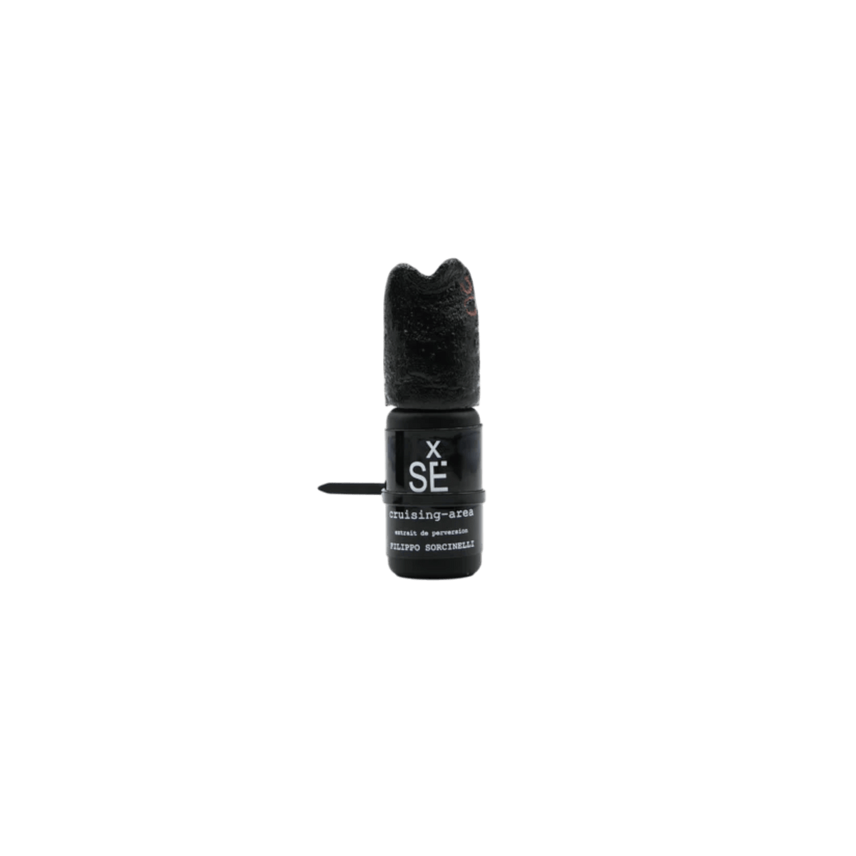 Flacone di profumo CRUISING-AREA di Filippo Sorcinelli, raffigurante un design elegante e minimalista.