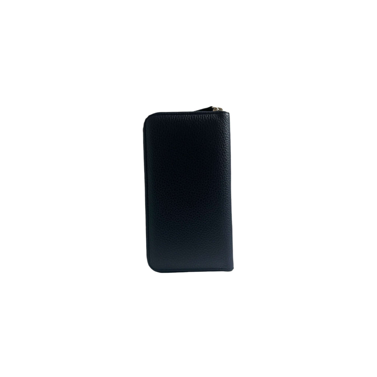 Portafoglio Zip Around Micron in pelle martellata, chiusura con zip, protezione RFID, made in Italy 20x11x2 cm.