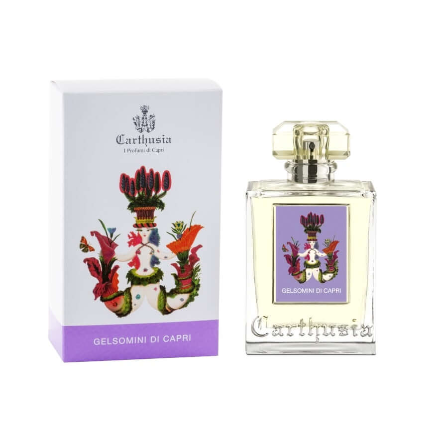 Gelsomini di Capri Eau De Parfum 100 ml, featuring fresh, delicate floral and fruity notes in an elegant bottle.