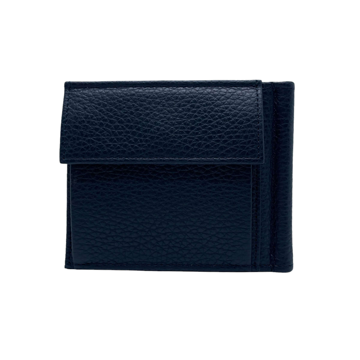 Portafoglio Micron in pelle martellata, RFID antifrode, con clip e otto scomparti, made in Italy.
